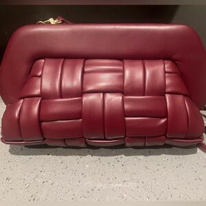 Burgundy Woven Wristlet